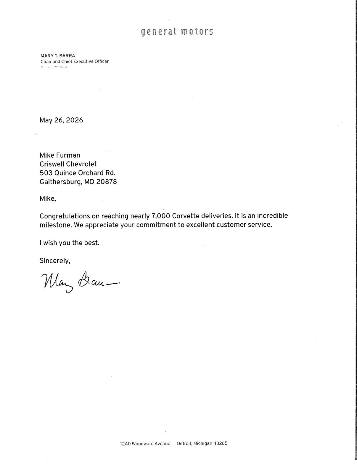 Letters From Mary Barra