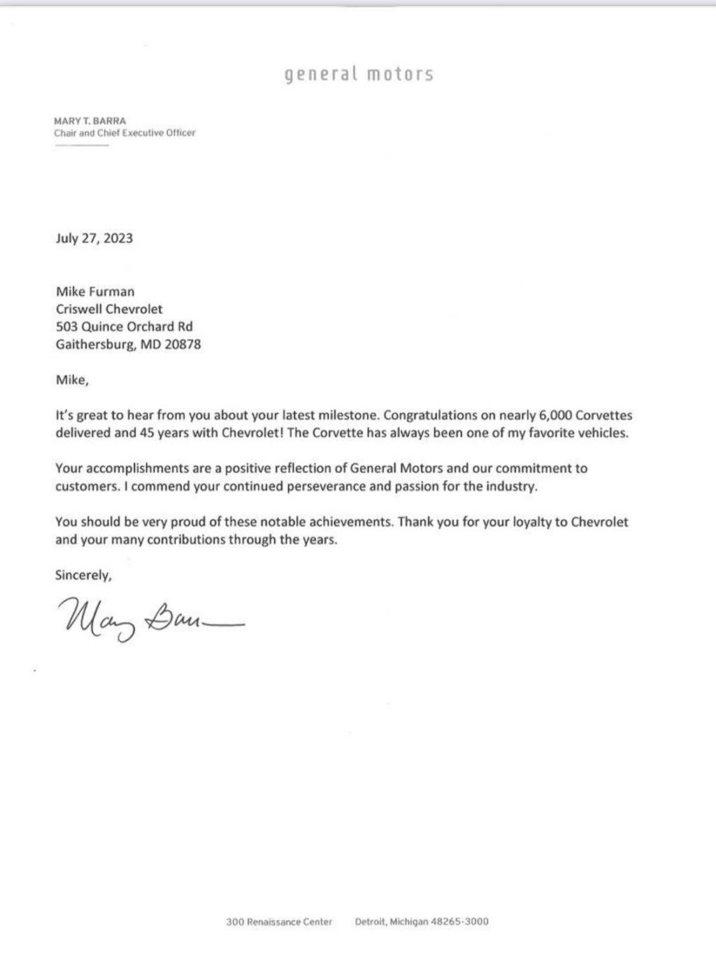 Letters From Mary Barra