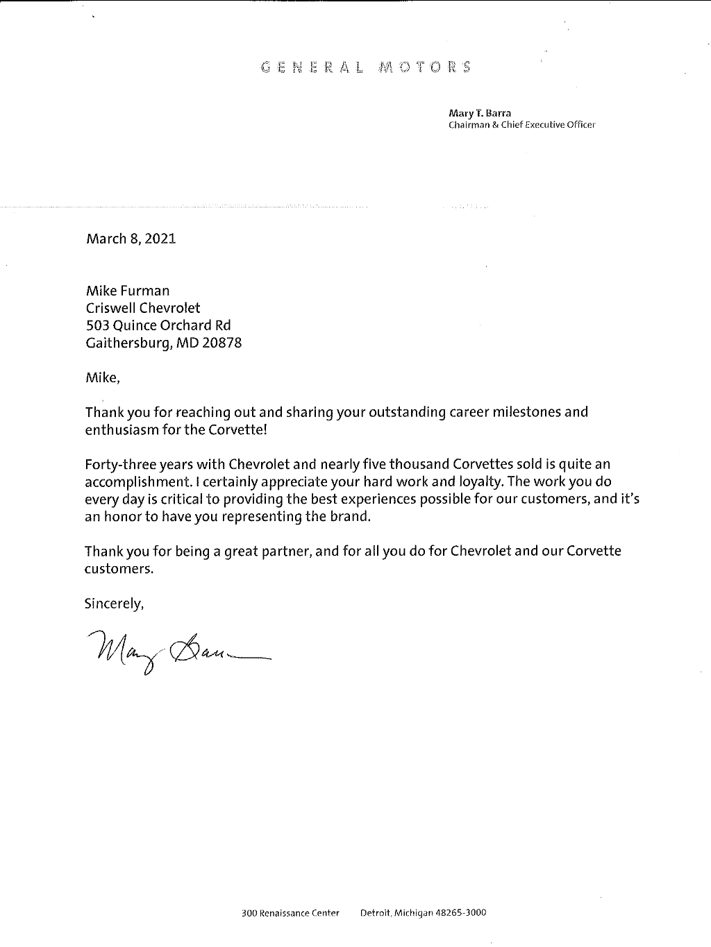 Letters From Mary Barra